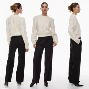 Wilfred Aritzia The Effortless Pant in Wool-Cashmere Black Size 0